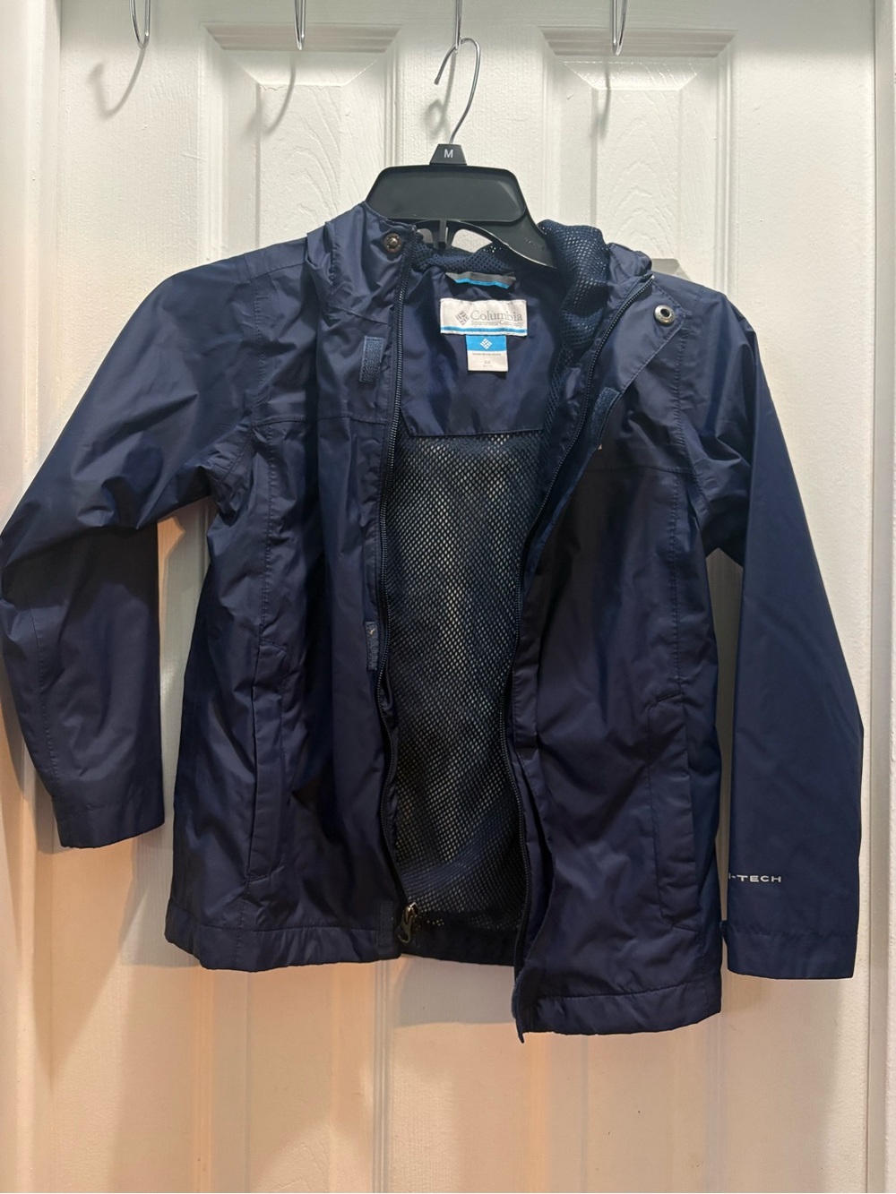 Columbia Navy Blue Kids' Hooded Rain Jacket